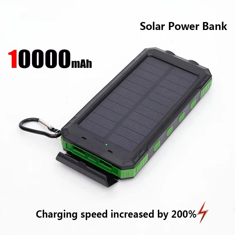 50000Mah Solar Power Bank Portable Charging Poverbank External Battery Charger Strong Light LDE Light for Iphone Samsung