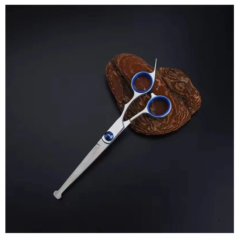 Safty Pet Grooming Scissors round Head Professional Stainless Steel Dog Hair Scissors Pets Shears Animal Cutting Portable Set