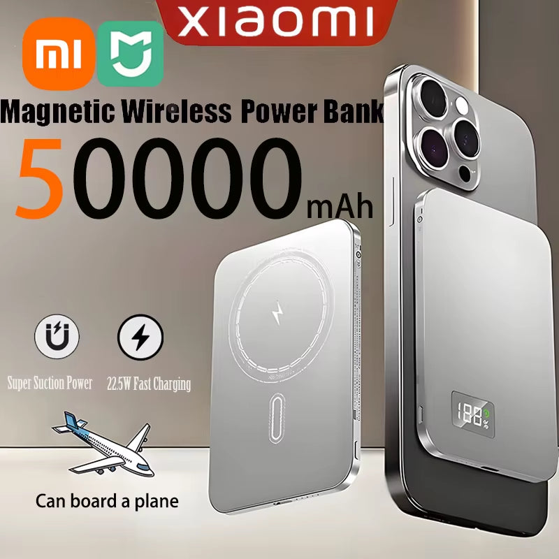 Xiaomi 50000Mah Portable Magnetic Wireless Powerbank PD22.5W Fast Charging External Battery for Magsafe for Iphone Samsung