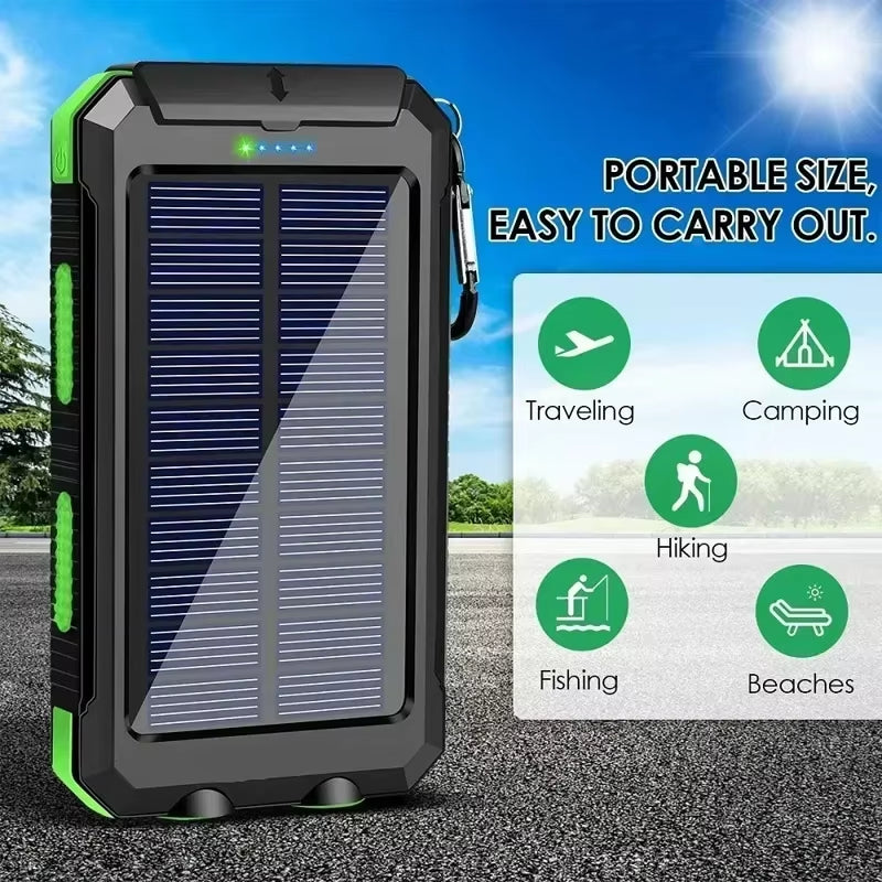 50000Mah Solar Power Bank Portable Charging Poverbank External Battery Charger Strong Light LDE Light for Iphone Samsung