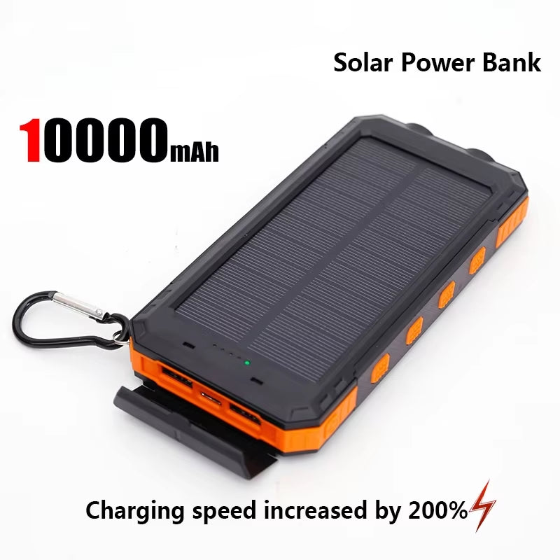 50000Mah Solar Power Bank Portable Charging Poverbank External Battery Charger Strong Light LDE Light for Iphone Samsung