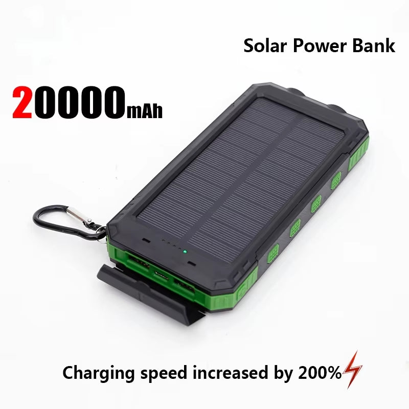 50000Mah Solar Power Bank Portable Charging Poverbank External Battery Charger Strong Light LDE Light for Iphone Samsung