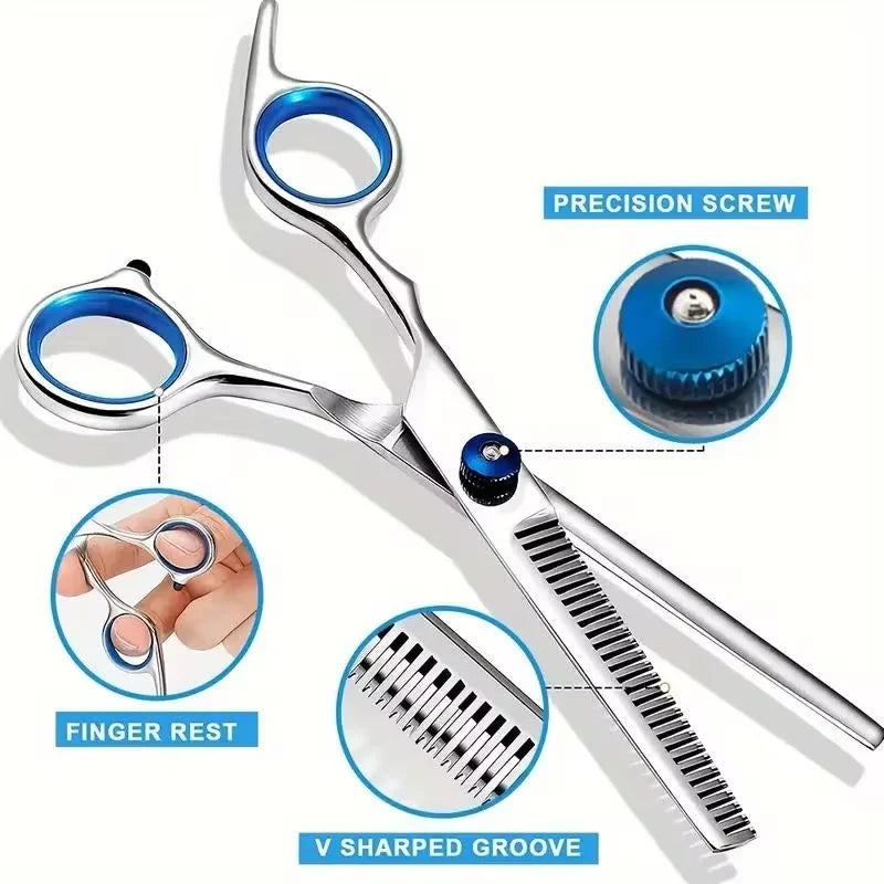 Safty Pet Grooming Scissors round Head Professional Stainless Steel Dog Hair Scissors Pets Shears Animal Cutting Portable Set