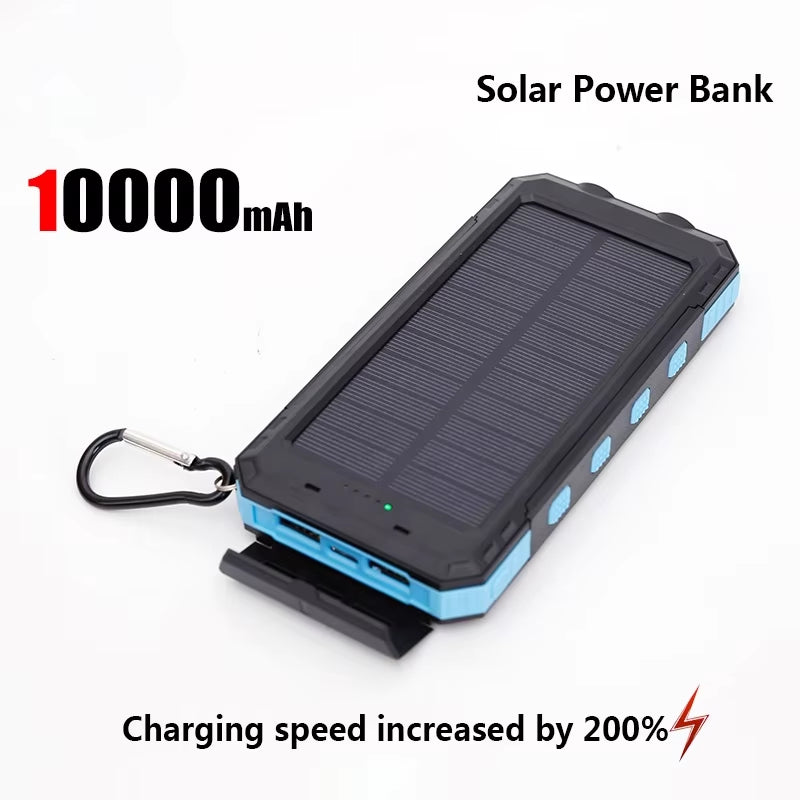 50000Mah Solar Power Bank Portable Charging Poverbank External Battery Charger Strong Light LDE Light for Iphone Samsung