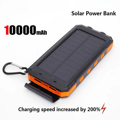 50000Mah Solar Power Bank Portable Charging Poverbank External Battery Charger Strong Light LDE Light for Iphone Samsung