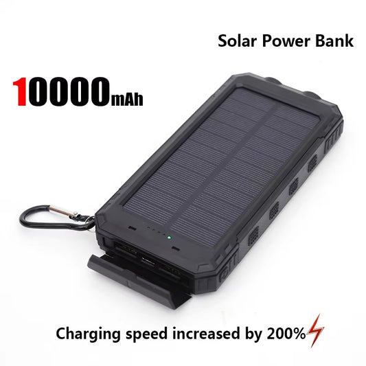 50000Mah Solar Power Bank Portable Charging Poverbank External Battery Charger Strong Light LDE Light for Iphone Samsung