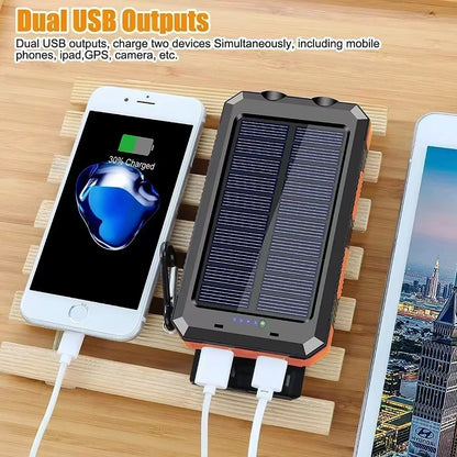 50000Mah Solar Power Bank Portable Charging Poverbank External Battery Charger Strong Light LDE Light for Iphone Samsung